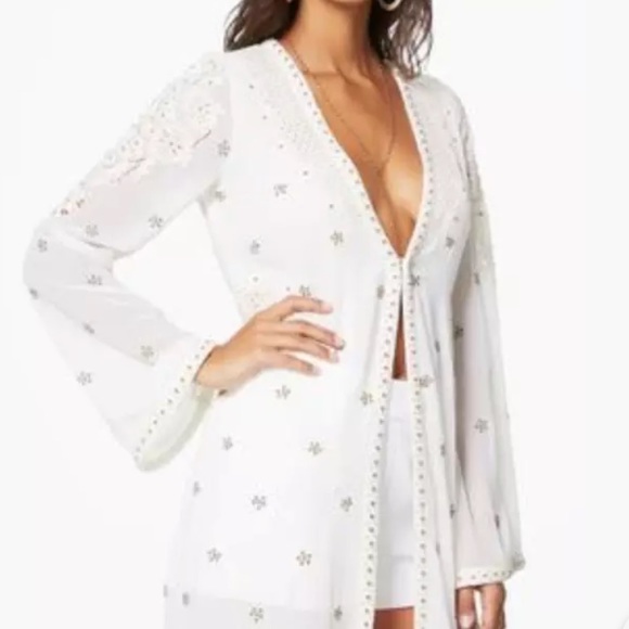 Ramy Brook Alister Bead Embroider Western Duster L - Picture 6 of 6